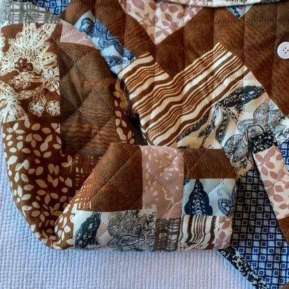 Cider Patchwork Brown Blazer Jacket - Picture 8 of 16